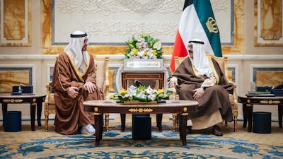 Sheikh Abdullah bin Zayed, Deputy Prime Minister and Minister of Foreign Affairs, was received by Sheikh Meshal, Emir of Kuwait, at Bayan Palace in Kuwait City. Wam