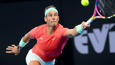 Rafael Nadal plays a forehand. Getty Images