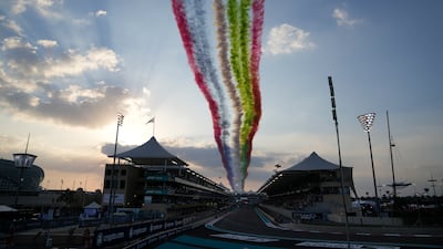 Aircraft fly over the track before the Formula One Abu Dhabi Grand Prix in Abu Dhabi, United Arab Emirates. AP Photo