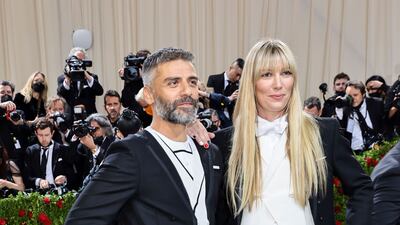 Oscar Isaac, wearing a Thom Browne dress. AFP