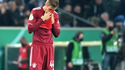 Bayern Munich's German defender Josip Stanisic at the final whistle. AFP
