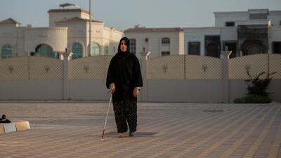 Shaikha Habes Al Mansouri is a Zayed University graduate student in the last year of her studies. She is blind, but recognises that having an impairment allows her to inspire others who are determined to achieve their goals. Riding horses gives her confidence, she says. All photos: Vidhyaa Chandramohan