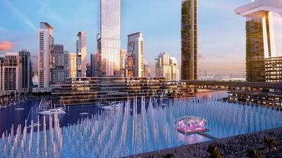 The Dubai One, which will have 885 residential apartments and a five-star hotel among others, will be world’s tallest residential tower when built. Above, a rendering of the tower. Courtesy The Meydan City Corporation