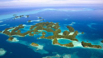 Rock Islands, Palau. The Pacific island nation has a population of fewer than 20,000 and no confirmed cases. Courtesy Charly W.Karl / Flickr