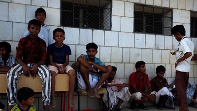 Yemenis sit at a camp for Internally Displaced Persons in the western province of Hajjah, Yemen, on September 8, 2020. EPA