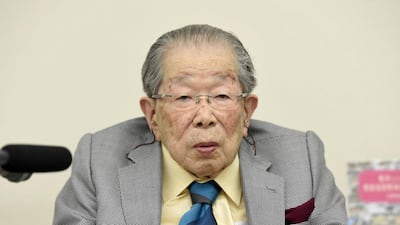 Japanese doctor Shigeaki Hinohara at a news conference in Tokyo on Spetember 25, 2015. The 105-year-old doctor, credited for helping set up the medical systems that have made Japan one of the world's longest-lived nations, died on July 18, 2017. Kyodo via Reuters