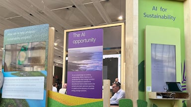 Technology companies at Cop28 and Dubai are pushing their AI solutions to climate problems. Photo: Cody Combs