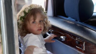 Zalie Warren, two, was the youngest bridesmaid - she is the daughter of Harry's Eton friend Jake Warren, who is the son of the Queen's racing manager Jake Warren. Getty