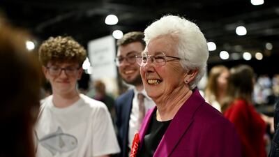 Ros Jones of the Labour Party celebrates as she is declared the winner of the mayoral election in Doncaster, England. Getty Images