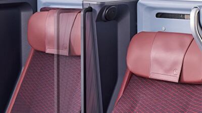 The reclining seats in premium economy class can be controlled electronically