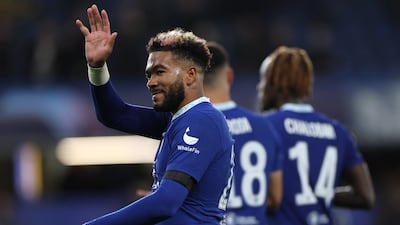 Goalscorer Reece James celebrates after the match. EPA