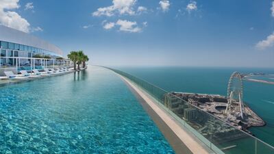 The world’s highest outdoor infinity pool is at Dubai's Address Beach Resort. Photo: Address Hotels