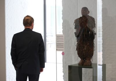 Guido Gryseels, director general of the Royal Museum for Central Africa, looks at a statue in the museum. Reuters