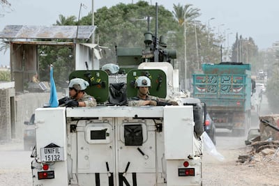 French personnel serving with the UN Interim Force in Lebanon. AFP