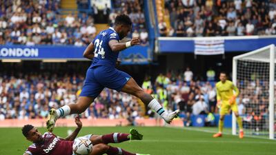 Emerson Palmieri 6 - Enjoyed a strong battle with Reece James on the left-flank against his former side, and the Italy international tried to get forward to support the attack when he could. EPA