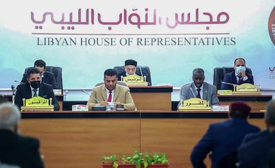 Members of the Libya's House of Representatives attend a session in the eastern city of Tobruk. AFP