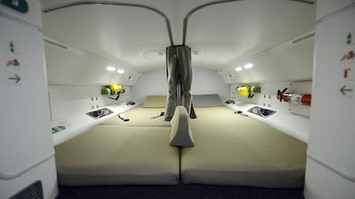 The pilot rest area of Air Canada’s Boeing 787 Dreamliner during the unveiling of its brand new international interior product. Aaron Harris / Reuters