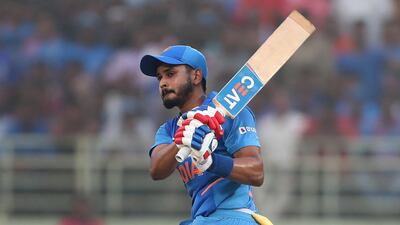 Shreyas Iyer scored 53 off 32 balls during the second ODI in Visakhapatnam. AFP