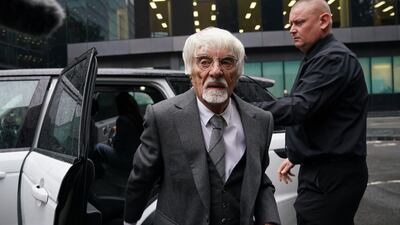 Bernie Ecclestone arrives at Southwark Crown Court in London on October 12, 2023. PA