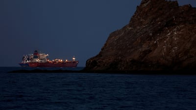The Callisto tanker at anchor as the traffic is down in the Strait of Hormuz, on March 10. Reuters