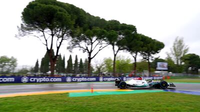 Mercedes' Lewis Hamilton during practice of the Emilia Romagna Grand Prix. PA