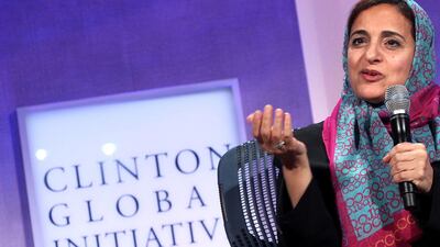 Sheikha Lubna bint Khalid Al Qasimi, the Minister of Development, disagrees with installing quotas on women in management roles. Mehdi Taamallah / AFP