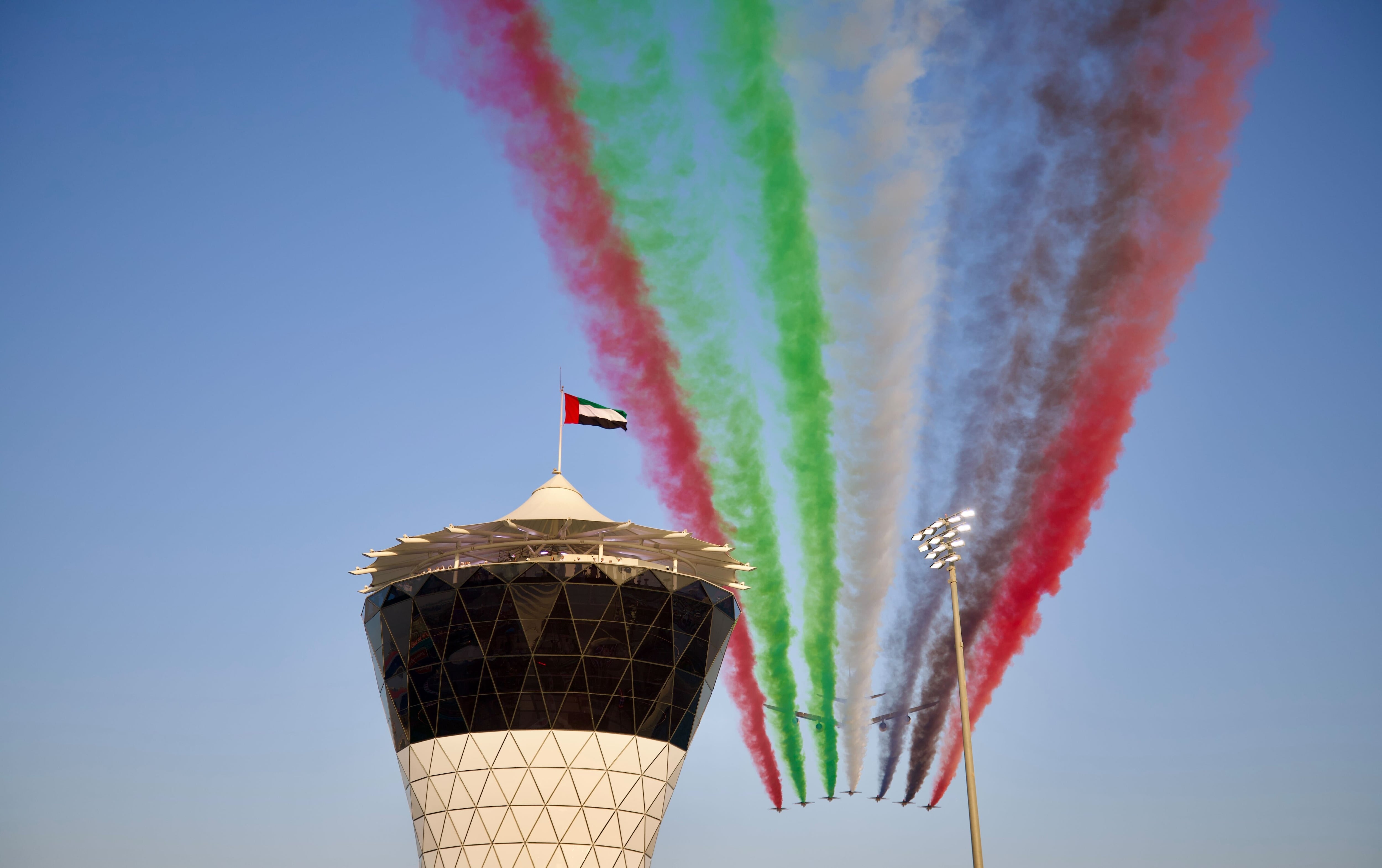 A flypast before the 2025 Abu Dhabi Grand Prix
