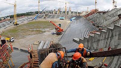 Steady progress has been made since Boris Kolesnikov, not pictured, the Ukrainian deputy prime minister, took over the complete responsibility for organising Euro 2012.