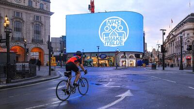 Piccadilly Circus in central London is usually packed with people and cars. Alla Bogdanovic