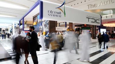 Visitors tour exhibitors' stands on the second day of Cityscape Abu Dhabi. Ravindranath K / The National
