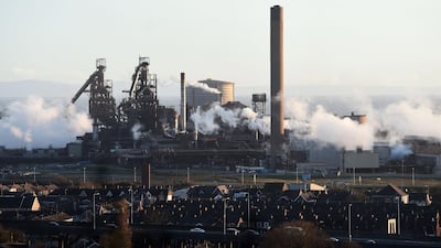 An explosion at the Tata steelworks in south Wales left two people injured. AFP