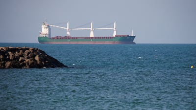 A cargo ship in the Gulf of Aden, off the coast of Djibouti. Getty Images