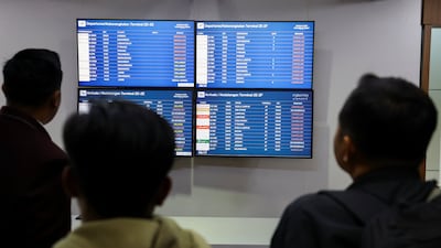 Stranded passengers at Soekarno Hatta International Airport in Tangerang, near Jakarta. Reuters