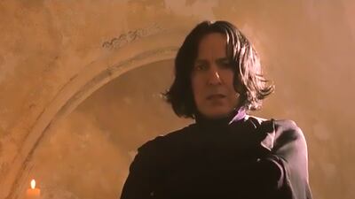 Alan Rickman as Severus Snape.