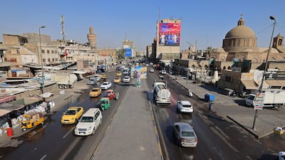 Central Baghdad on Sunday. Iraqi authorities arrested 47 officials, including members of parliament, as part of an anti-graft campaign. AFP