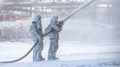 Chinese firefighters take part in a chemical leakage drill in Huaian, Jiangsu. AFP