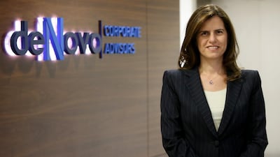 May Nasrallah, the founder and chief executive of deNovo Corporate Advisors. Satish Kumar / The National