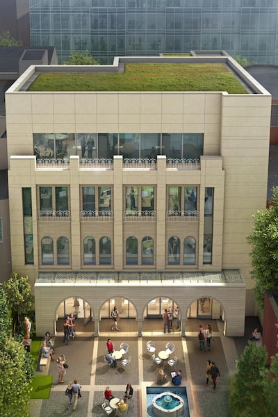 Rendering showing the courtyard of the new MEI Institute and Art Gallery. Courtesy of MEI