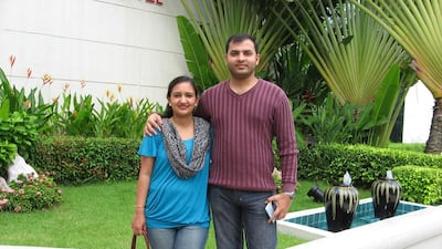 Rajesh and Sowmya Nair, one of about 40 Indian couples who applied to adopt a child from their homeland after an expat ban was lifted. Courtesy Rajesh Nair