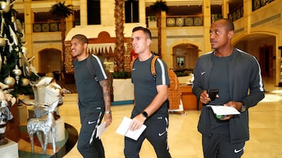 Kashima Antlers players arrive in Abu Dhabi for FIFA Club World Cup UAE 2018. Courtesy Fifa Club World Cup UAE 2018