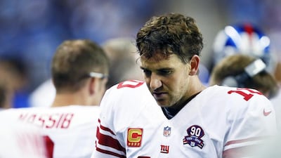 Eli Manning has made a poor start to the NFL season with the New York Giants. Paul Sancya / AP Photo