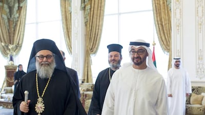Sheikh Mohammed departs with His Beatitude John X.