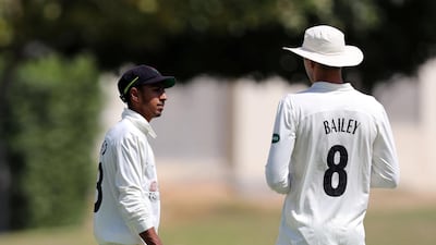 Lancashire's Haseeb Hameed, left, with Tom Bailey. Chris Whiteoak / The National