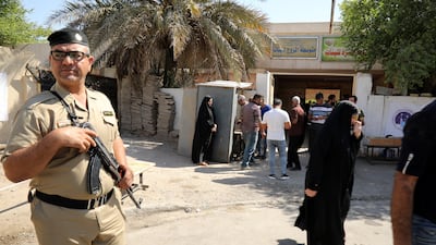 A polling station in Baghdad's Sadr district during Iraq's parliamentary election in October 2021. EPA