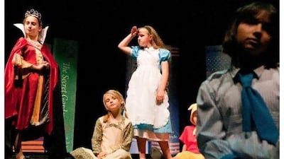 Children from the Kids Theatre Works! on stage in Dubai. Duncan Chard/The National