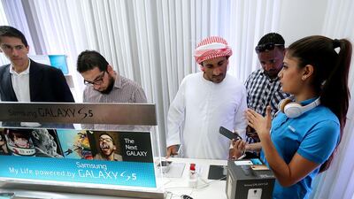 Samsung launches new Samsung Galaxy S5 in Dubai. Satish Kumar / The National