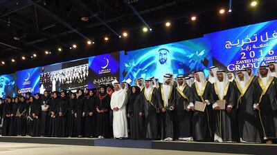 Sheikh Abdullah bin Zayed, Minister of Foreign Affairs and International Cooperation, presented the degrees to 1,464 male and female undergraduate and graduate candidates.