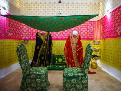 An installation by Bahraini visual artist Yara Ayoob titled White Rainbow. Photo: Khaleeji Art Museum