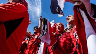 Egypt fans ahead of the game in Dallas. EPA