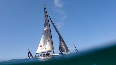 Yachts race during the Spring Regatta in False Bay, Cape Town, South Africa, on Saturday, September 25. EPA